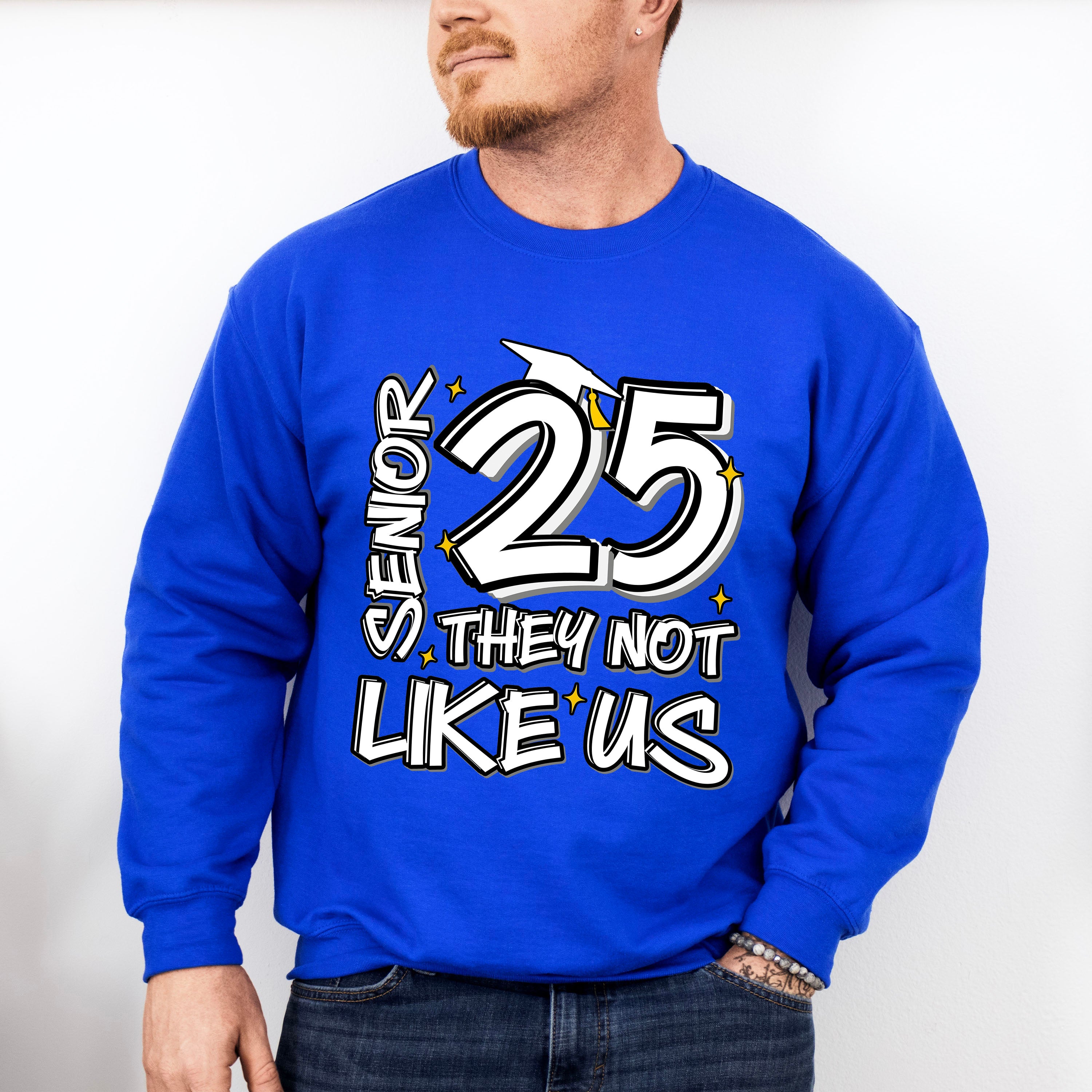 Senior 25 They Not Like Us B&amp;W - Graduation Unisex Crewneck T-Shirt Sweatshirt Hoodie