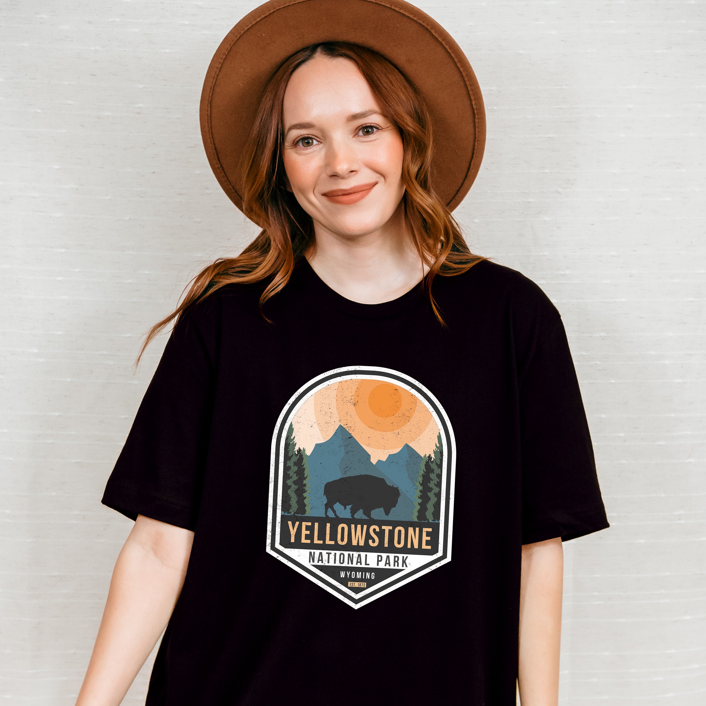 Yellowstone National Park Wyoming Design - National Park Theme Unisex Crewneck T-Shirt Sweatshirt Hoodie