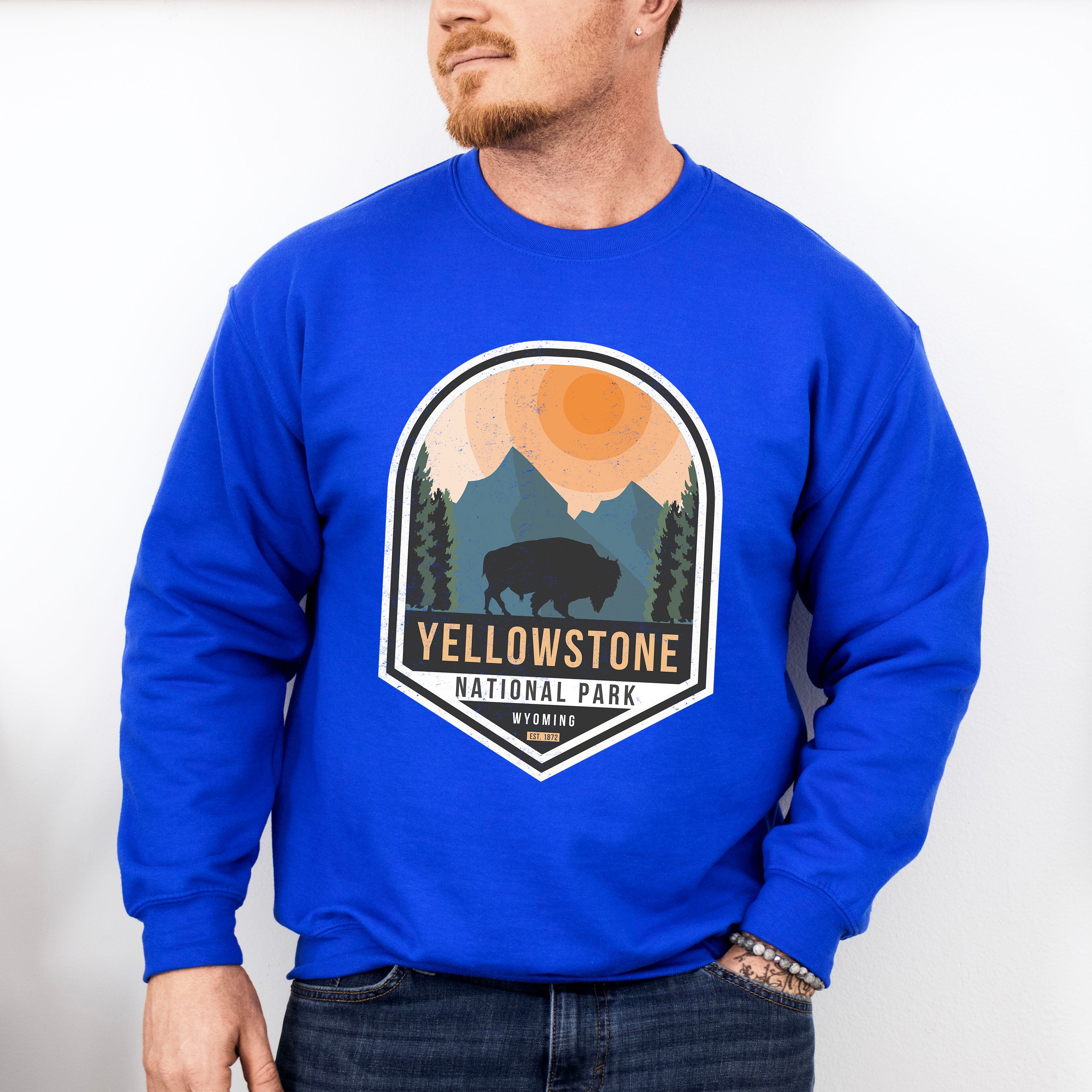 Yellowstone National Park Wyoming Design - National Park Theme Unisex Crewneck T-Shirt Sweatshirt Hoodie