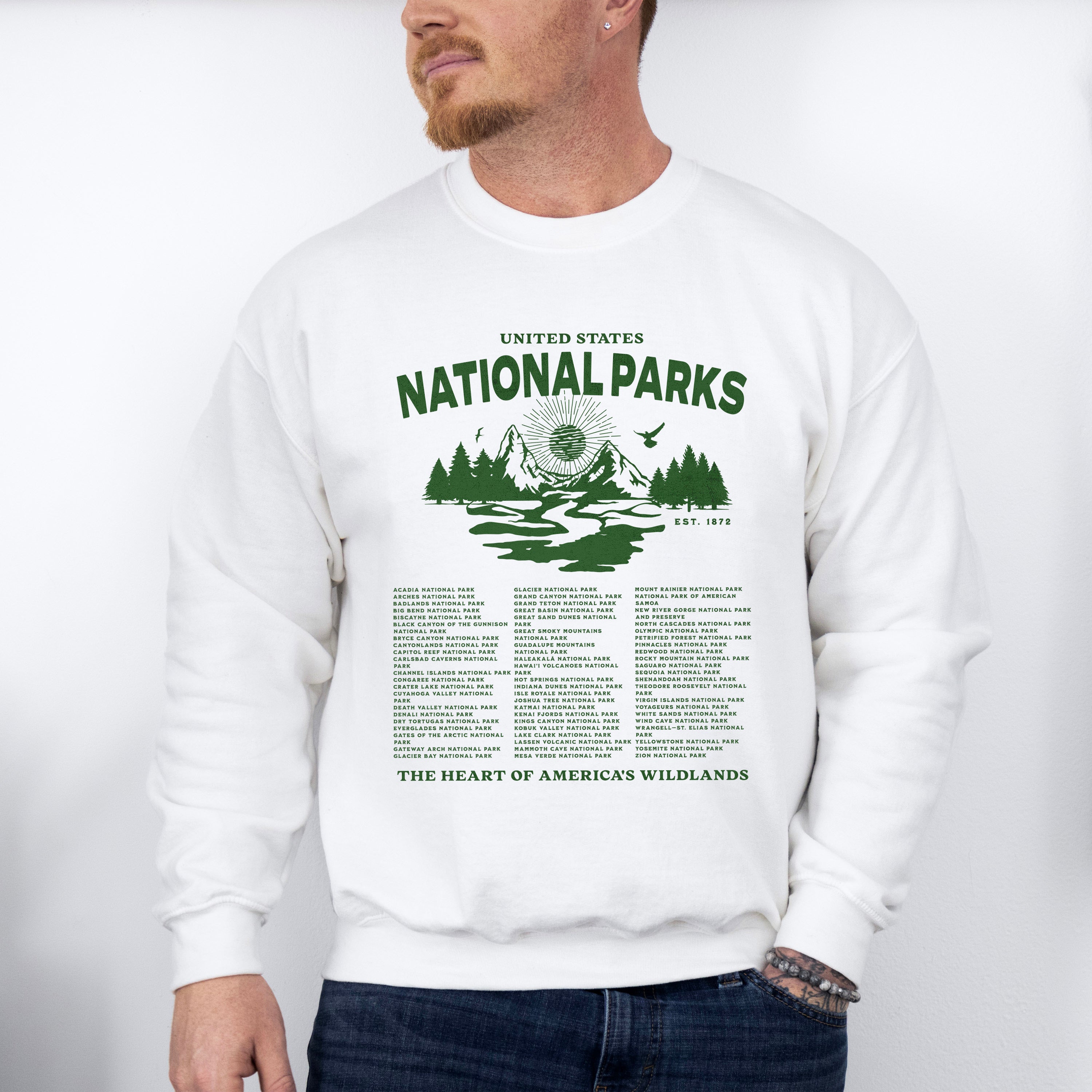National Park The Heart Of America's Wildlands Design - National Park Theme Unisex Crewneck T-Shirt Sweatshirt Hoodie