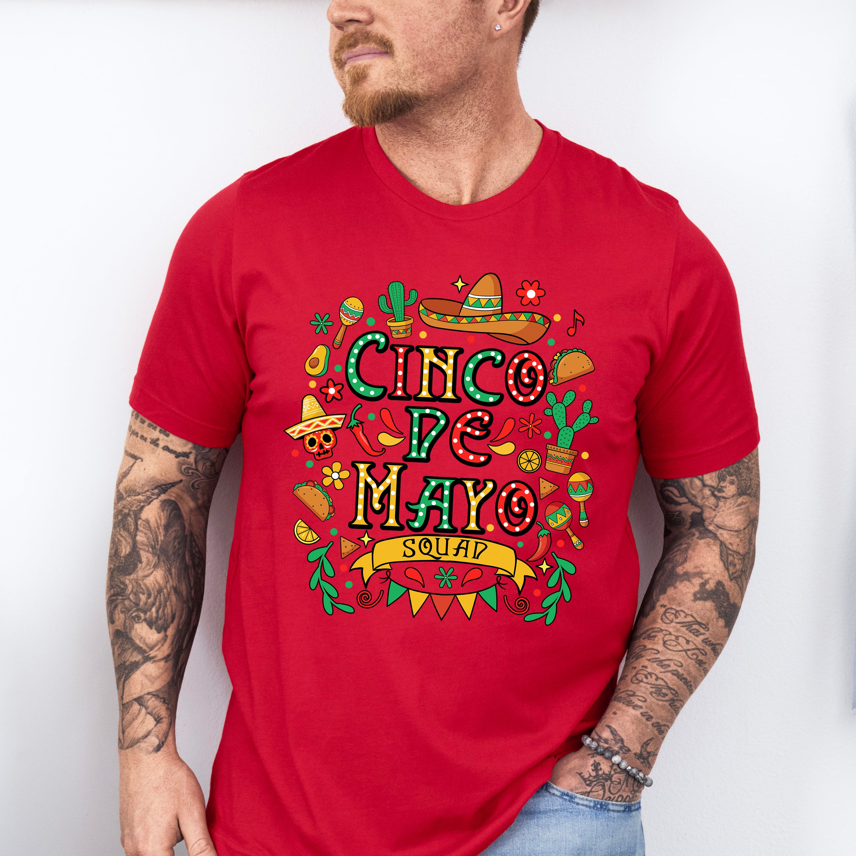 Cinco De Mayo Squad Doodles- Cinco De Mayo Unisex Crewneck T-Shirt Sweatshirt Hoodie