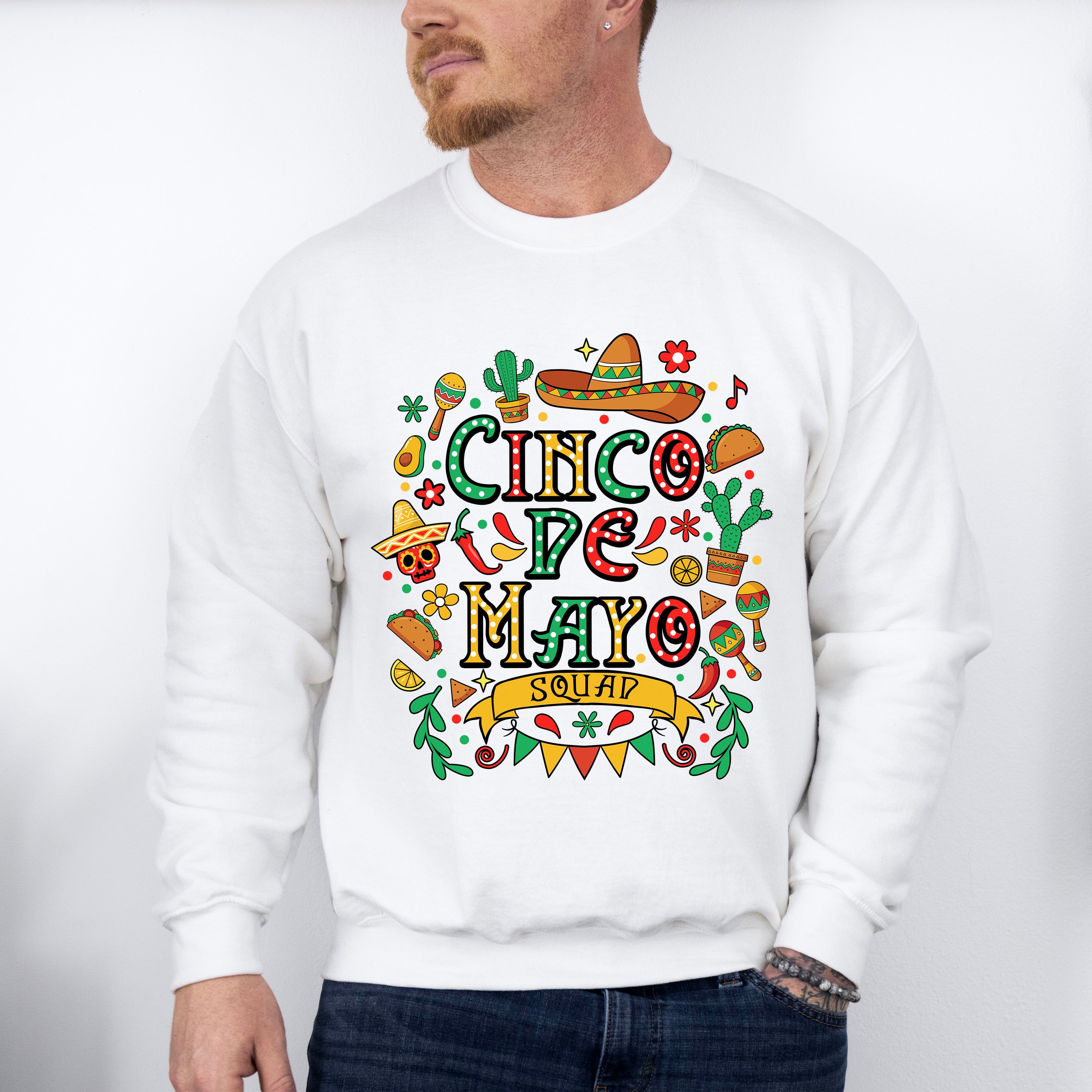 Cinco De Mayo Squad Doodles- Cinco De Mayo Unisex Crewneck T-Shirt Sweatshirt Hoodie