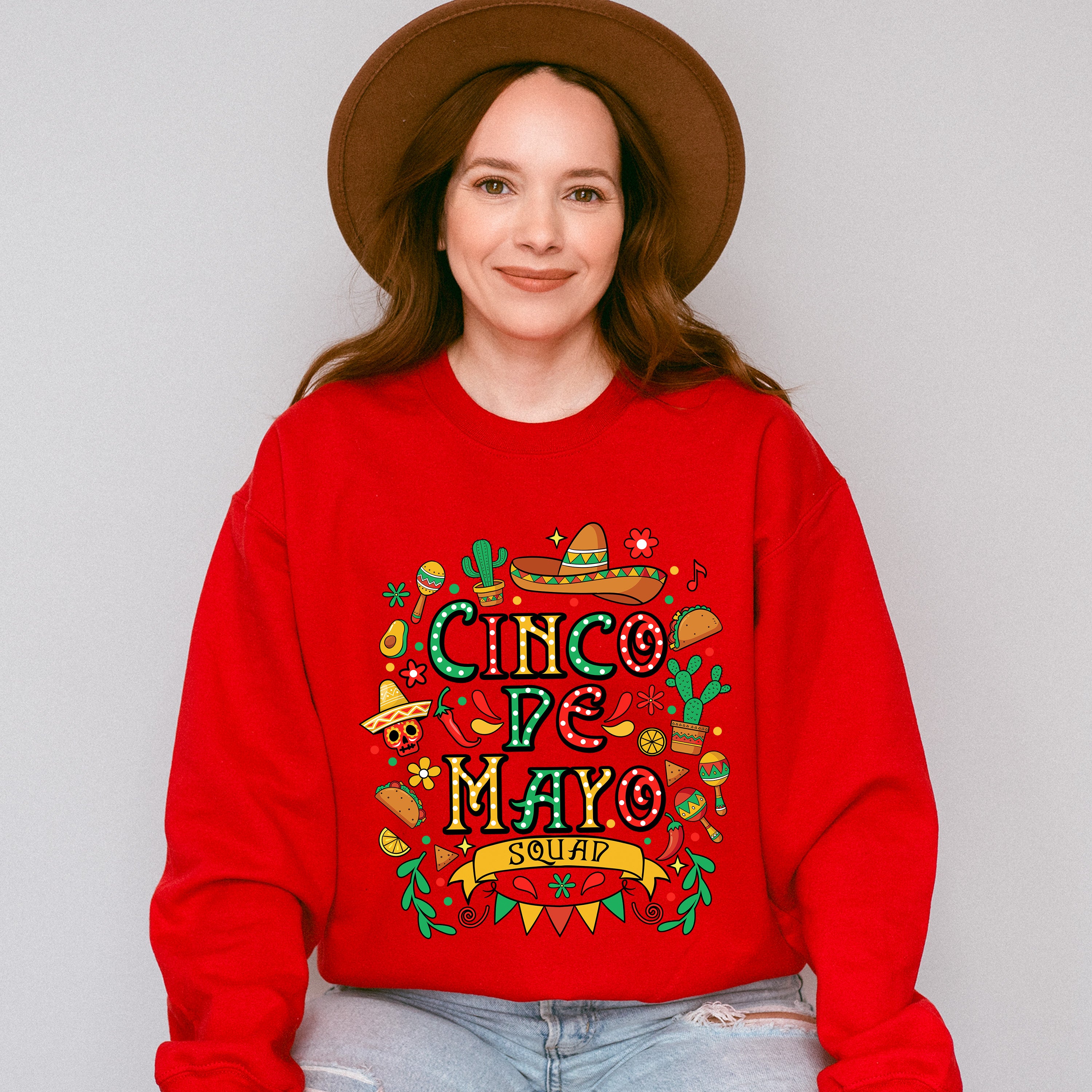 Cinco De Mayo Squad Doodles- Cinco De Mayo Unisex Crewneck T-Shirt Sweatshirt Hoodie