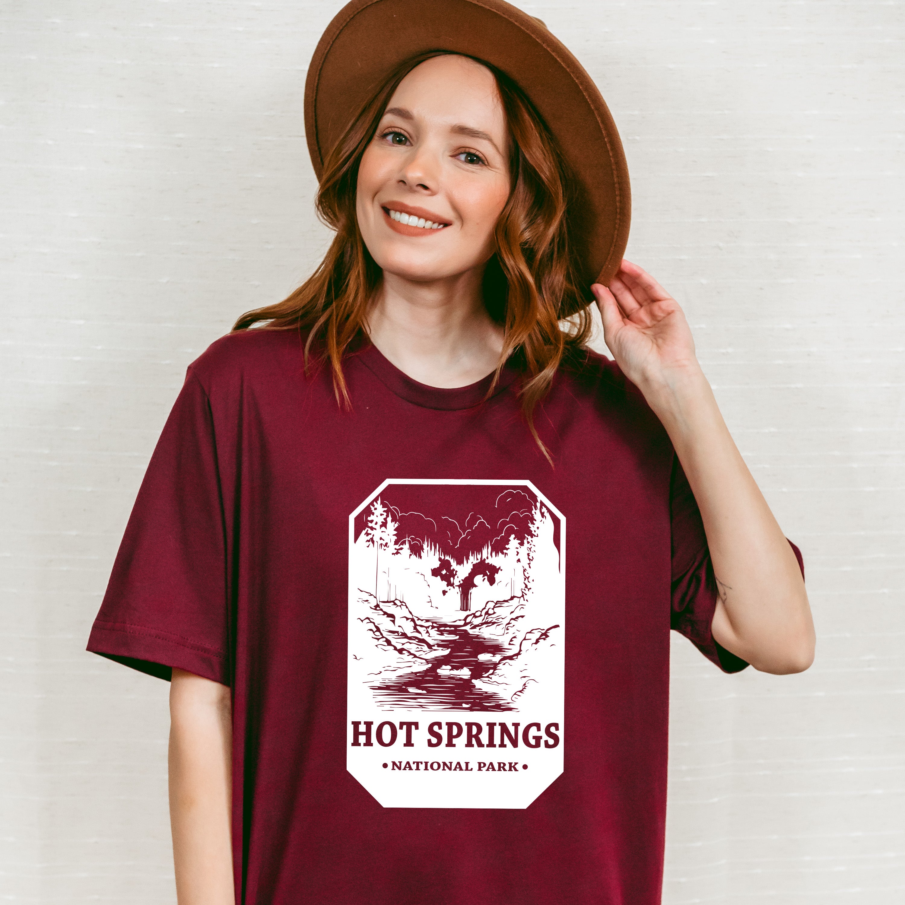 Hot Spring - National Park Theme Unisex Crewneck T-Shirt Sweatshirt Hoodie
