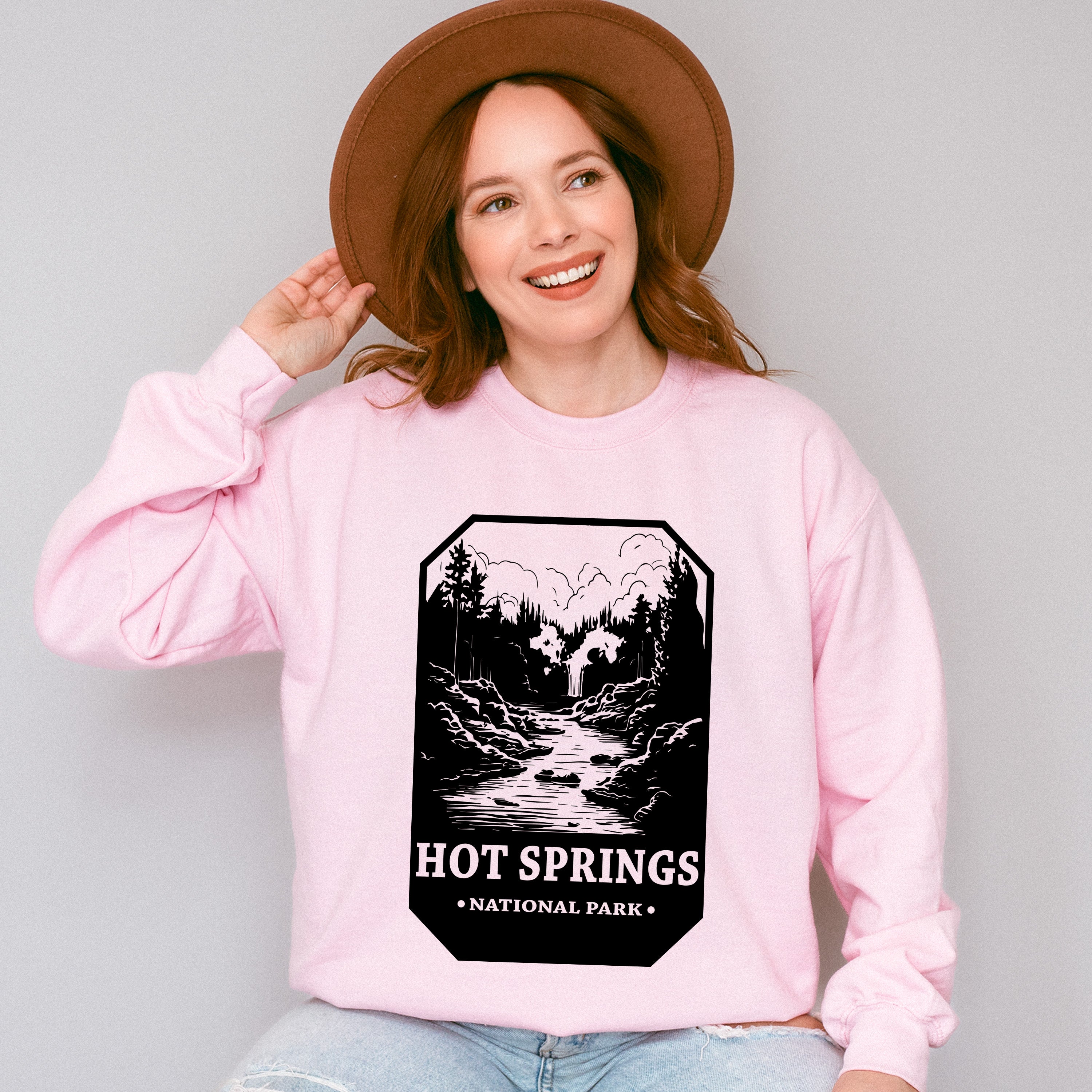 Hot Spring - National Park Theme Unisex Crewneck T-Shirt Sweatshirt Hoodie