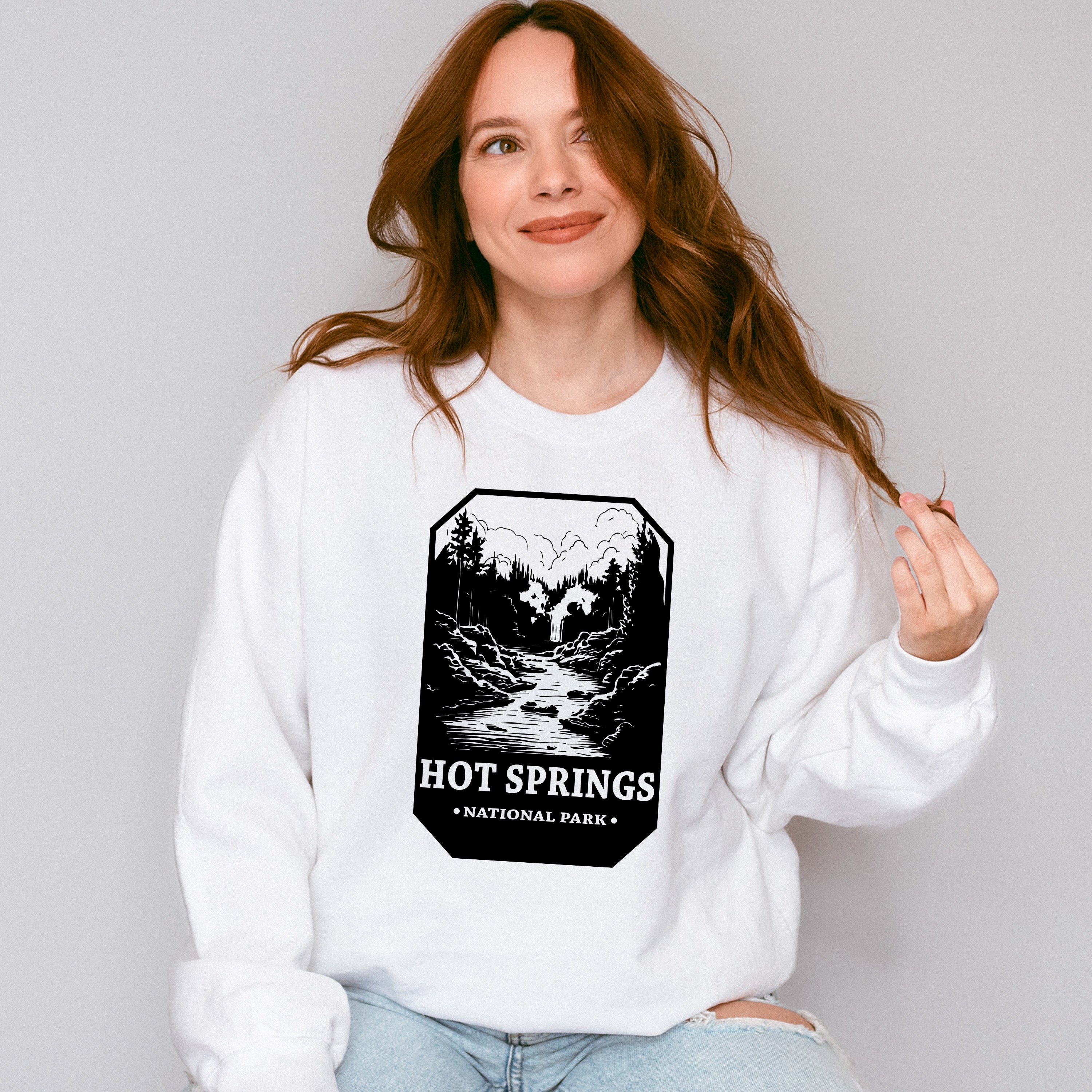 Hot Spring - National Park Theme Unisex Crewneck T-Shirt Sweatshirt Hoodie