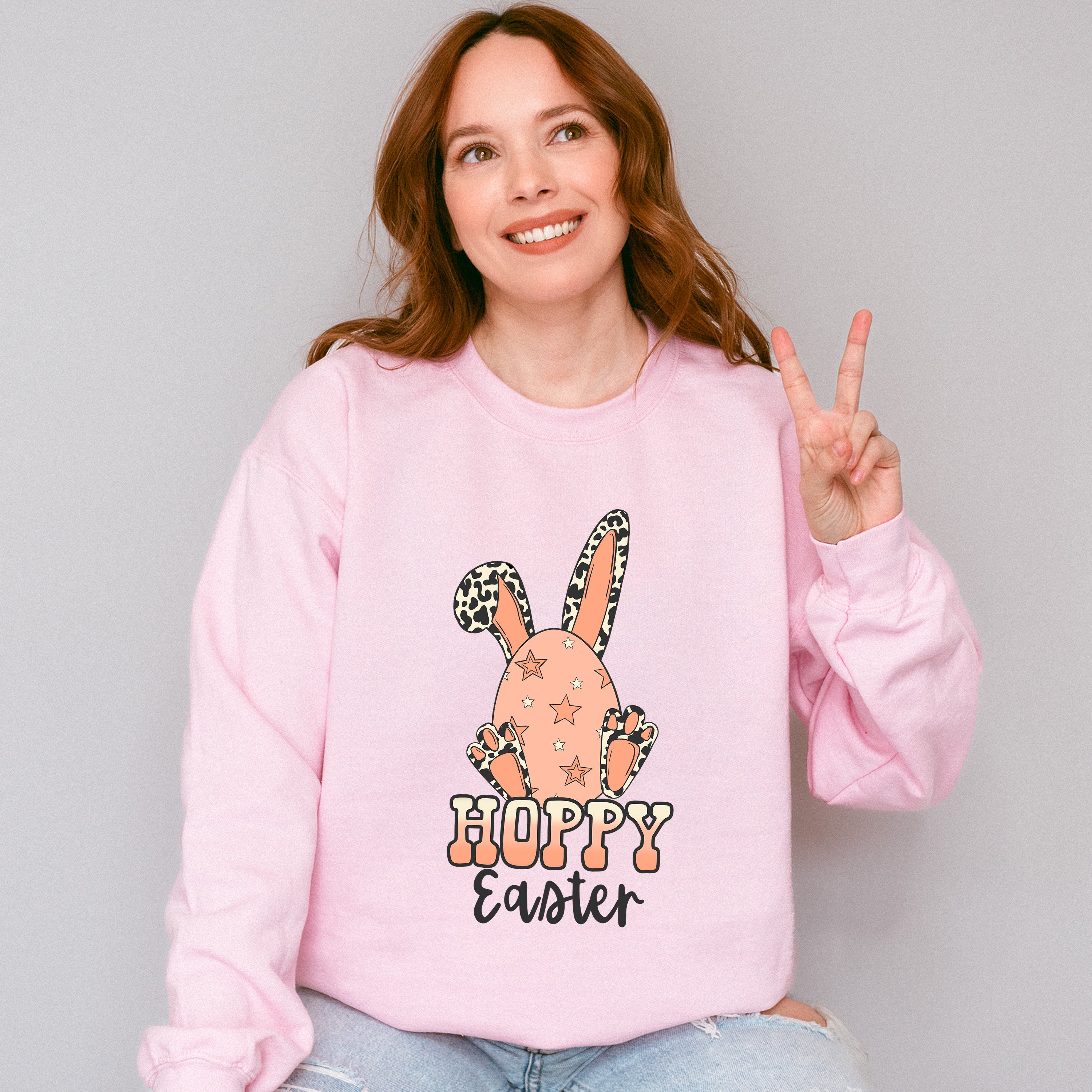 Hoppy Easter Egg Bunny - Easter Day Unisex Crewneck T-Shirt Sweatshirt Hoodie