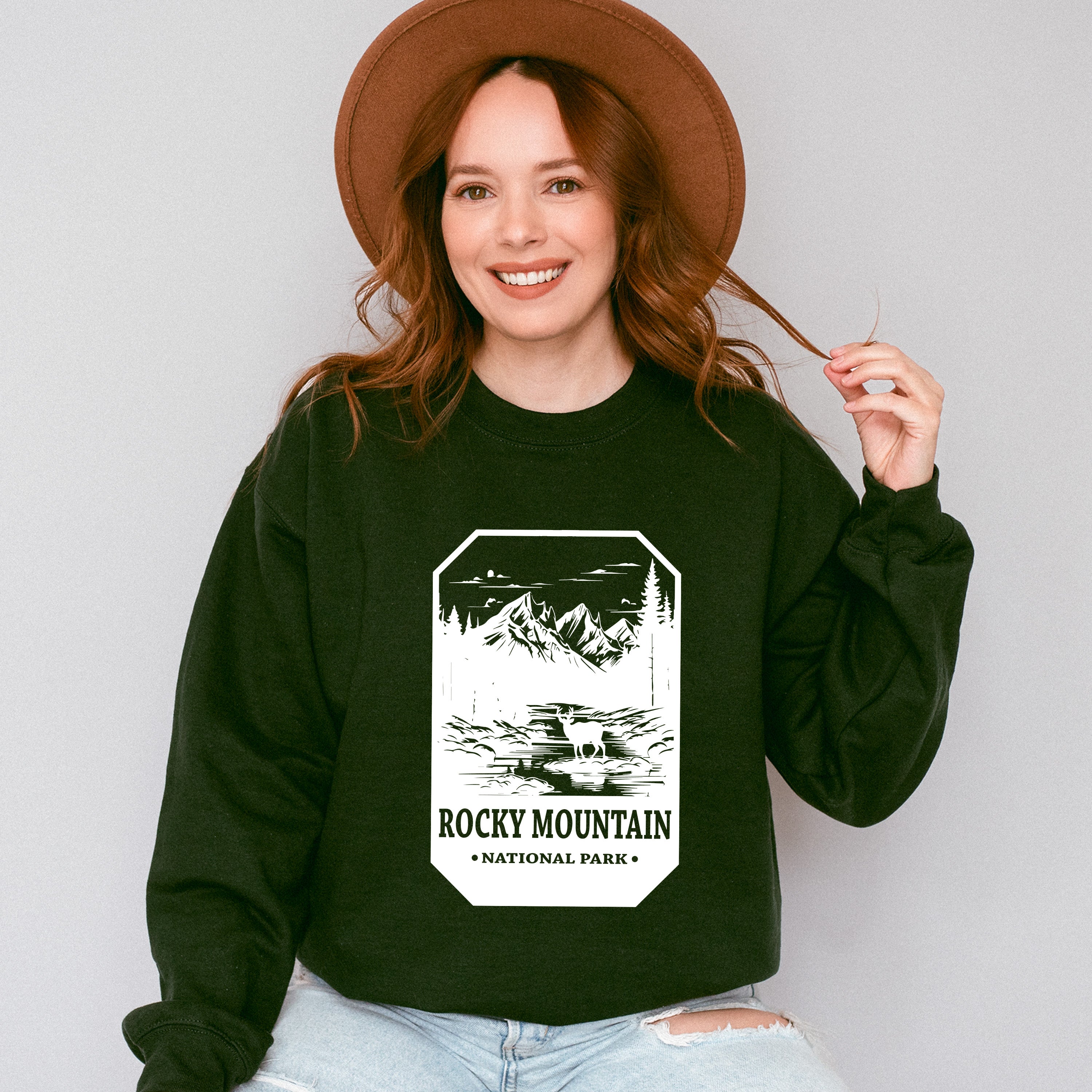 Rocky Mountain - National Park Theme Unisex Crewneck T-Shirt Sweatshirt Hoodie
