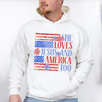She Loves Jesus And America Too - 4th Of July Unisex Crewneck T-Shirt Sweatshirt Hoodie