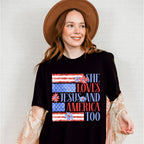 She Loves Jesus And America Too - 4th Of July Unisex Crewneck T-Shirt Sweatshirt Hoodie