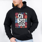 God Bless The USA Flowers - 4th Of July Unisex Crewneck T-Shirt Sweatshirt Hoodie