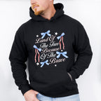 Land Of The Free Because Of The Brave Ribbons & Stars - 4th Of July Unisex Crewneck T-Shirt Sweatshirt Hoodie