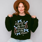 Land Of The Free Because Of The Brave Ribbons & Stars - 4th Of July Unisex Crewneck T-Shirt Sweatshirt Hoodie