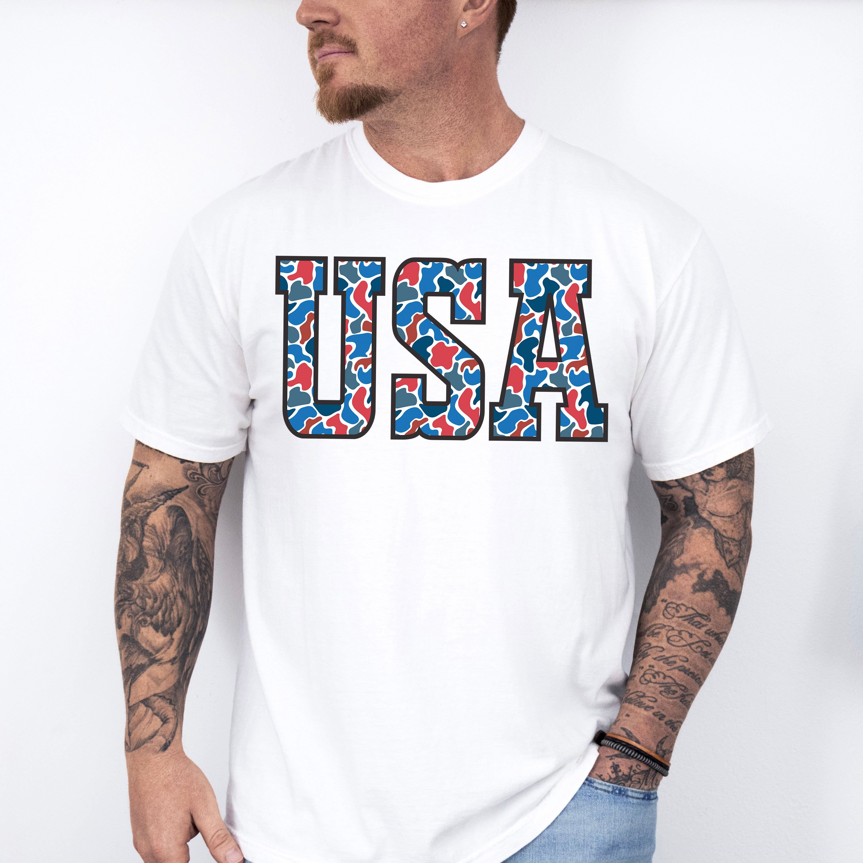 USA Red &amp; Blue Design - 4th Of July Unisex Crewneck T-Shirt Sweatshirt Hoodie