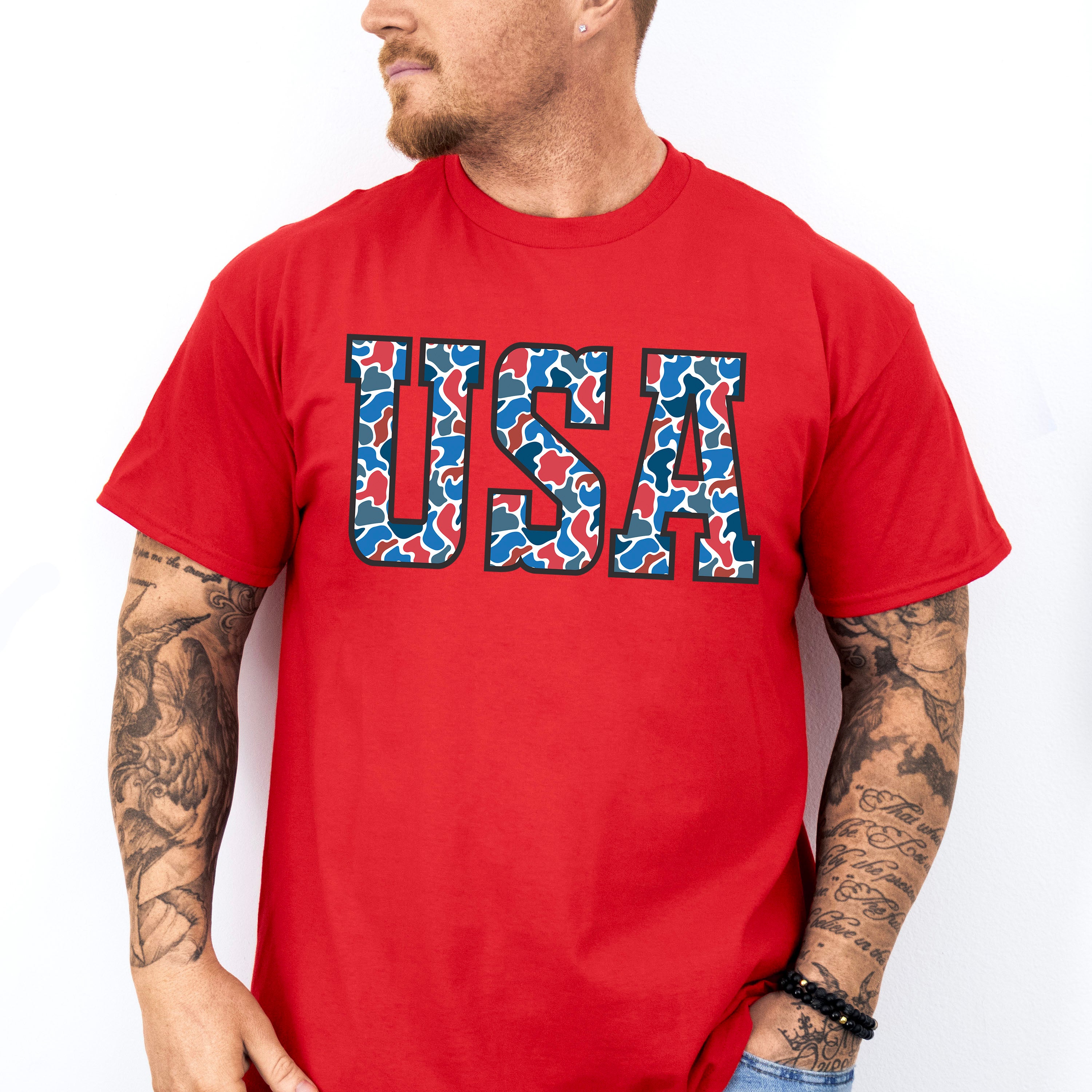 USA Red &amp; Blue Design - 4th Of July Unisex Crewneck T-Shirt Sweatshirt Hoodie