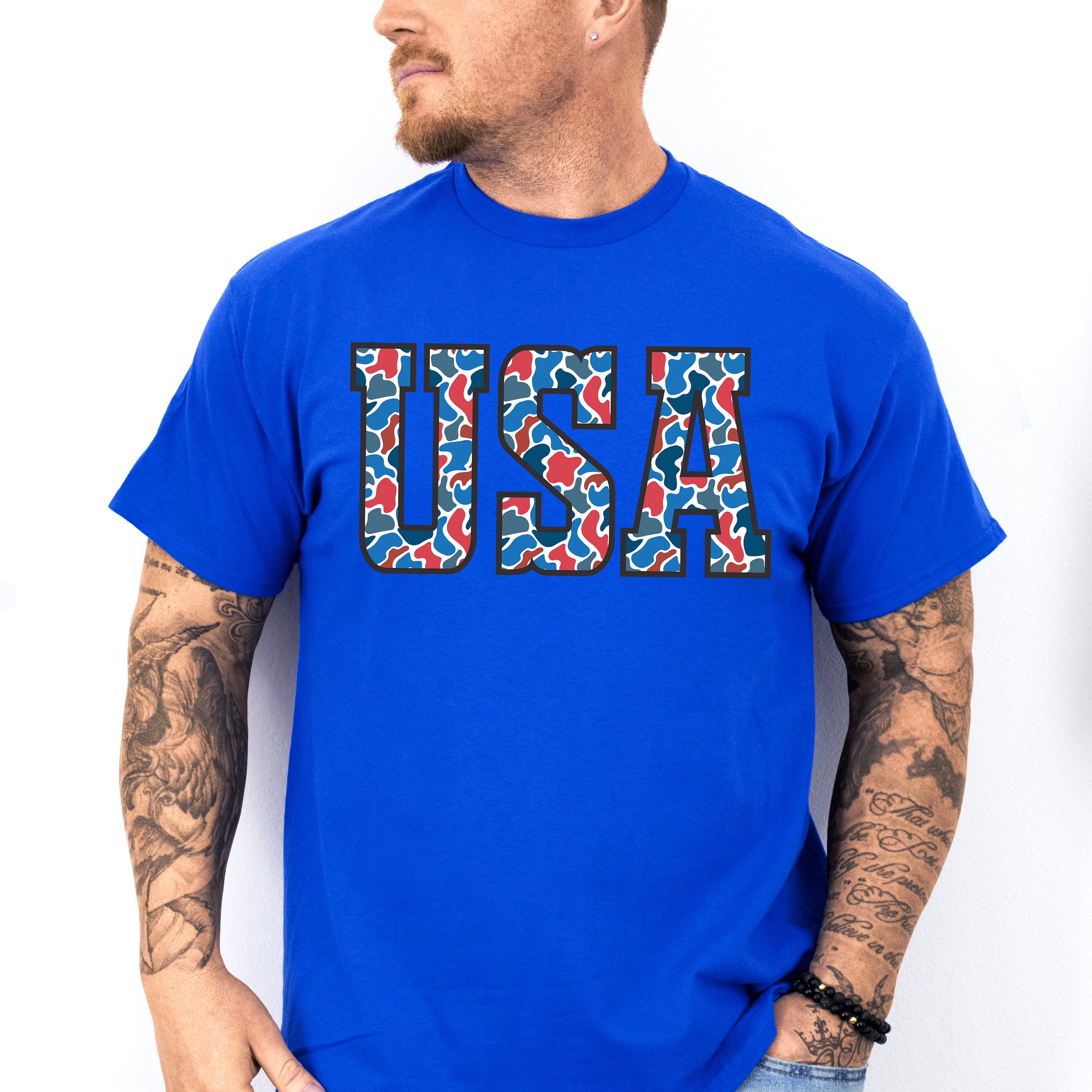 USA Red &amp; Blue Design - 4th Of July Unisex Crewneck T-Shirt Sweatshirt Hoodie