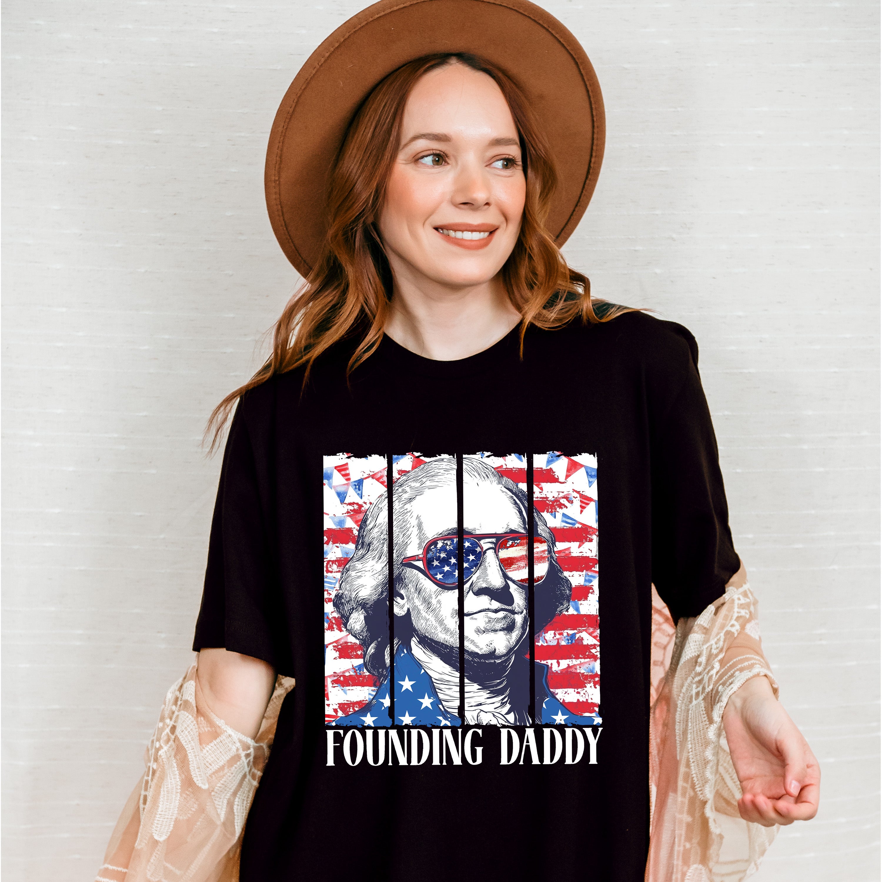 Founding Daddy Red &amp; White - 4th Of July Unisex Crewneck T-Shirt Sweatshirt Hoodie
