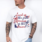 Land Of The Free Because Of The Brave Red & Blue Ribbons - 4th Of July Unisex Crewneck T-Shirt Sweatshirt Hoodie