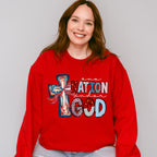One Nation Under God Cross - 4th Of July Unisex Crewneck T-Shirt Sweatshirt Hoodie