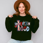One Nation Under God Cross - 4th Of July Unisex Crewneck T-Shirt Sweatshirt Hoodie