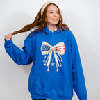 US Flag Ribbon With Pearls - 4th Of July Unisex Crewneck T-Shirt Sweatshirt Hoodie