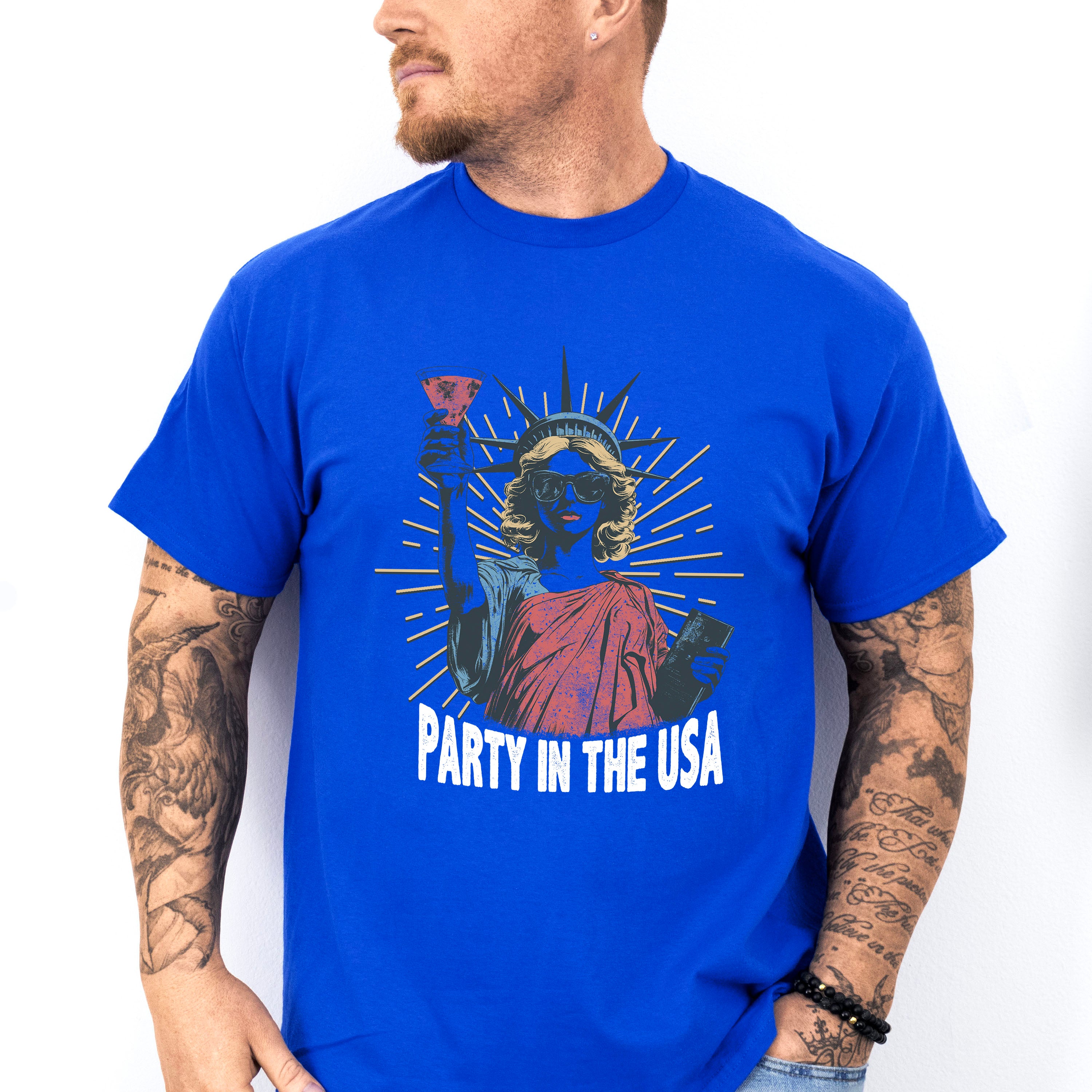 Party In The USA Statue Of Liberty - 4th Of July Unisex Crewneck T-Shirt Sweatshirt Hoodie