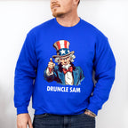 Druncle Sam B&W - 4th Of July Unisex Crewneck T-Shirt Sweatshirt Hoodie