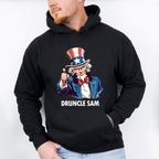 Druncle Sam B&W - 4th Of July Unisex Crewneck T-Shirt Sweatshirt Hoodie