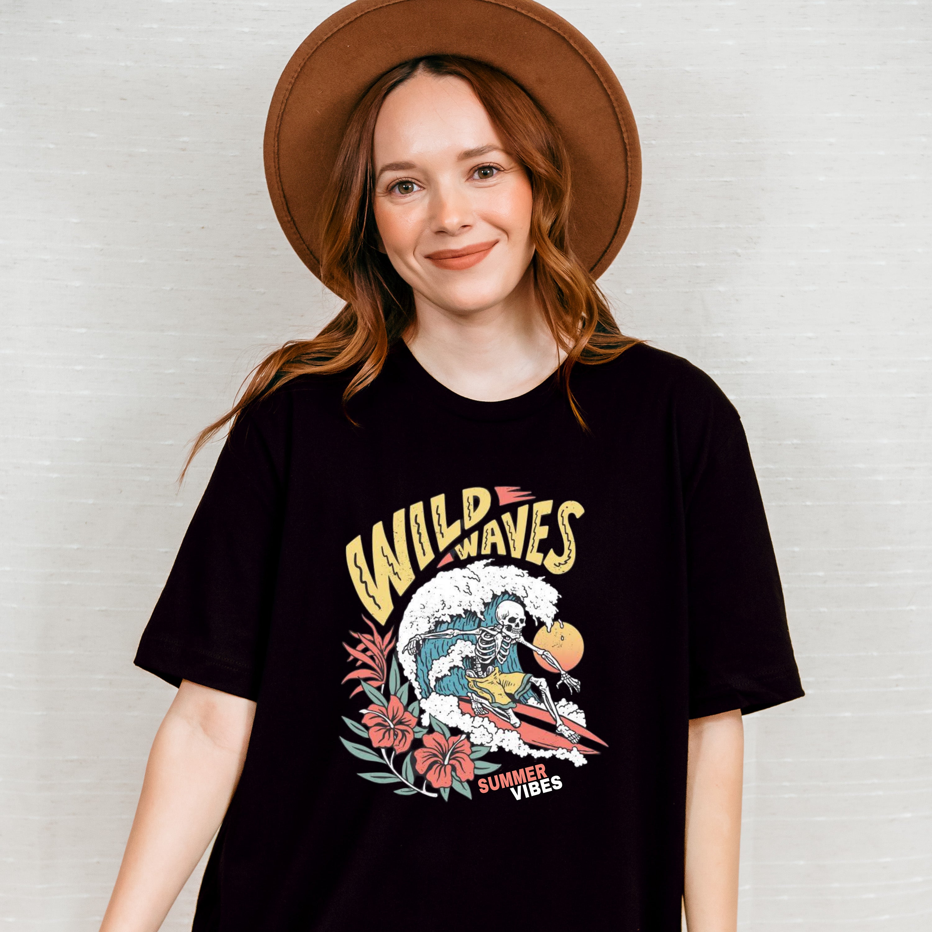 Wild Waves Summer Vibes - Surfing Theme Unisex Crewneck T-Shirt Sweatshirt Hoodie