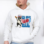 Red White And Feral Raccoon Design - 4th Of July Unisex Crewneck T-Shirt Sweatshirt Hoodie