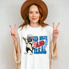 Red White And Feral Raccoon Design - 4th Of July Unisex Crewneck T-Shirt Sweatshirt Hoodie