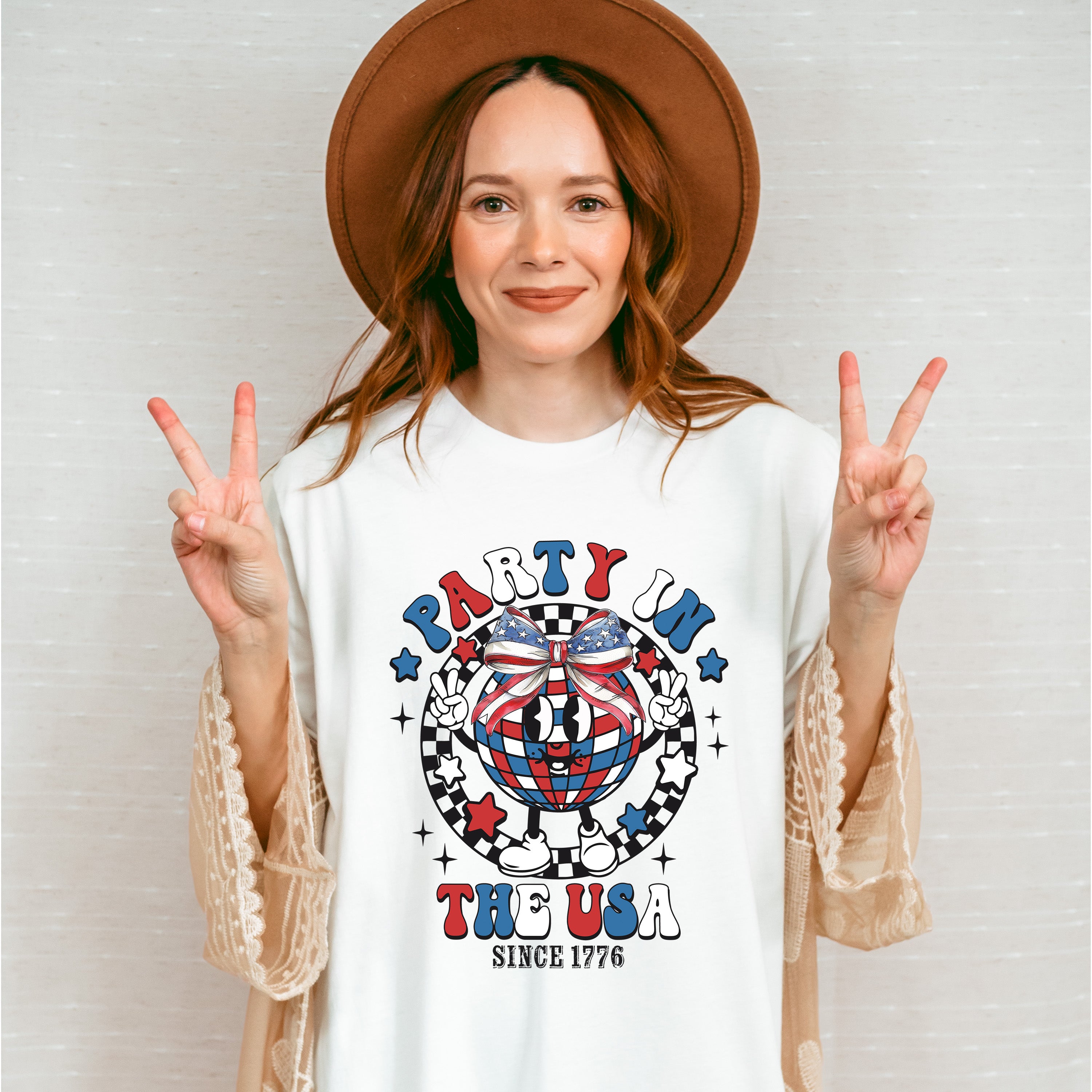 Party In The Usa Disco Ball - 4th Of July Unisex Crewneck T-Shirt Sweatshirt Hoodie