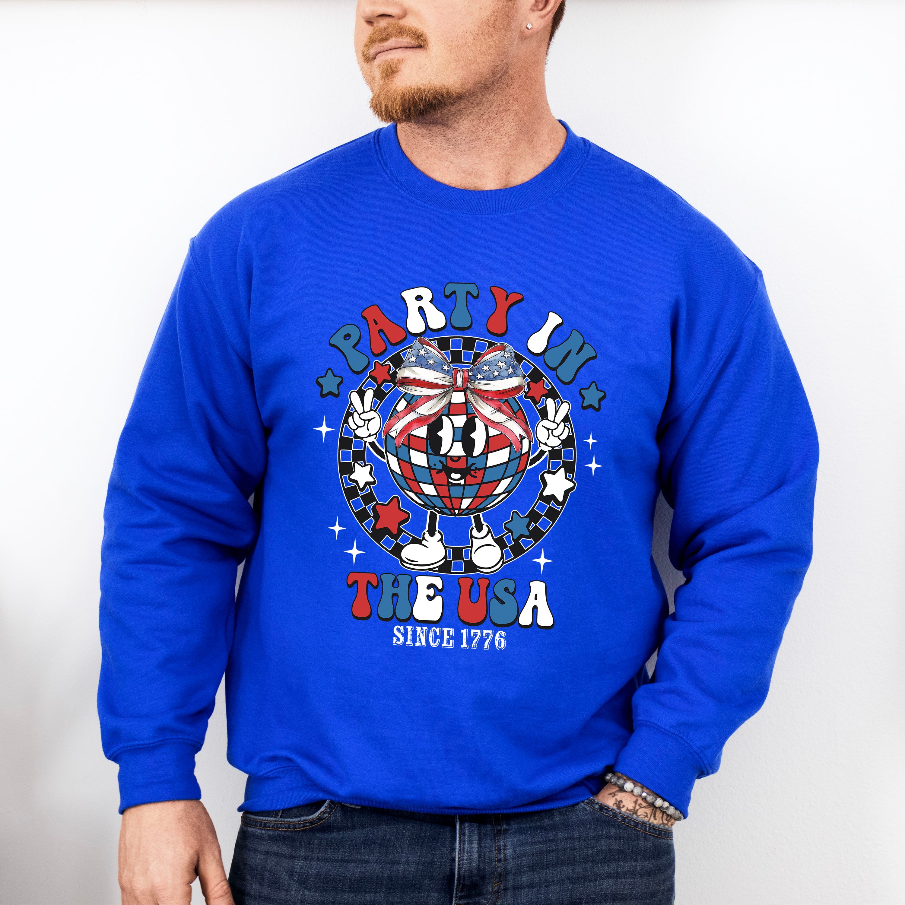 Party In The Usa Disco Ball - 4th Of July Unisex Crewneck T-Shirt Sweatshirt Hoodie