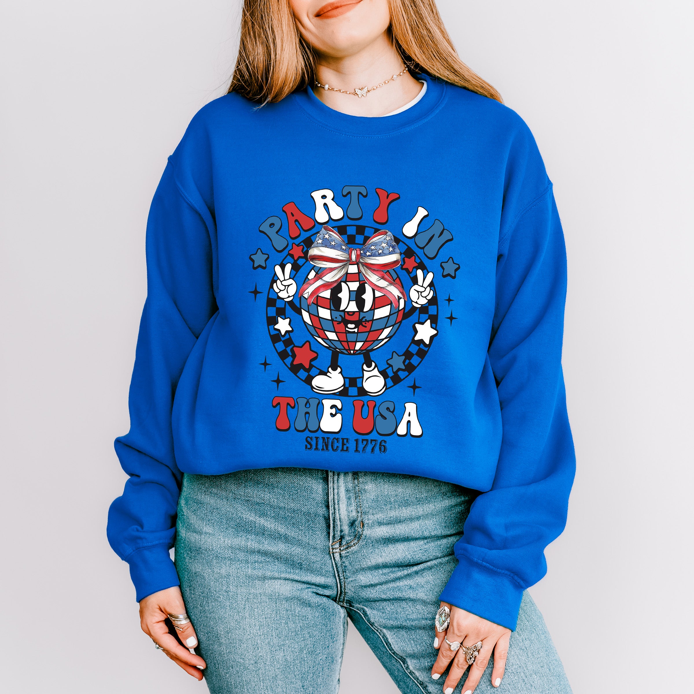 Party In The Usa Disco Ball - 4th Of July Unisex Crewneck T-Shirt Sweatshirt Hoodie