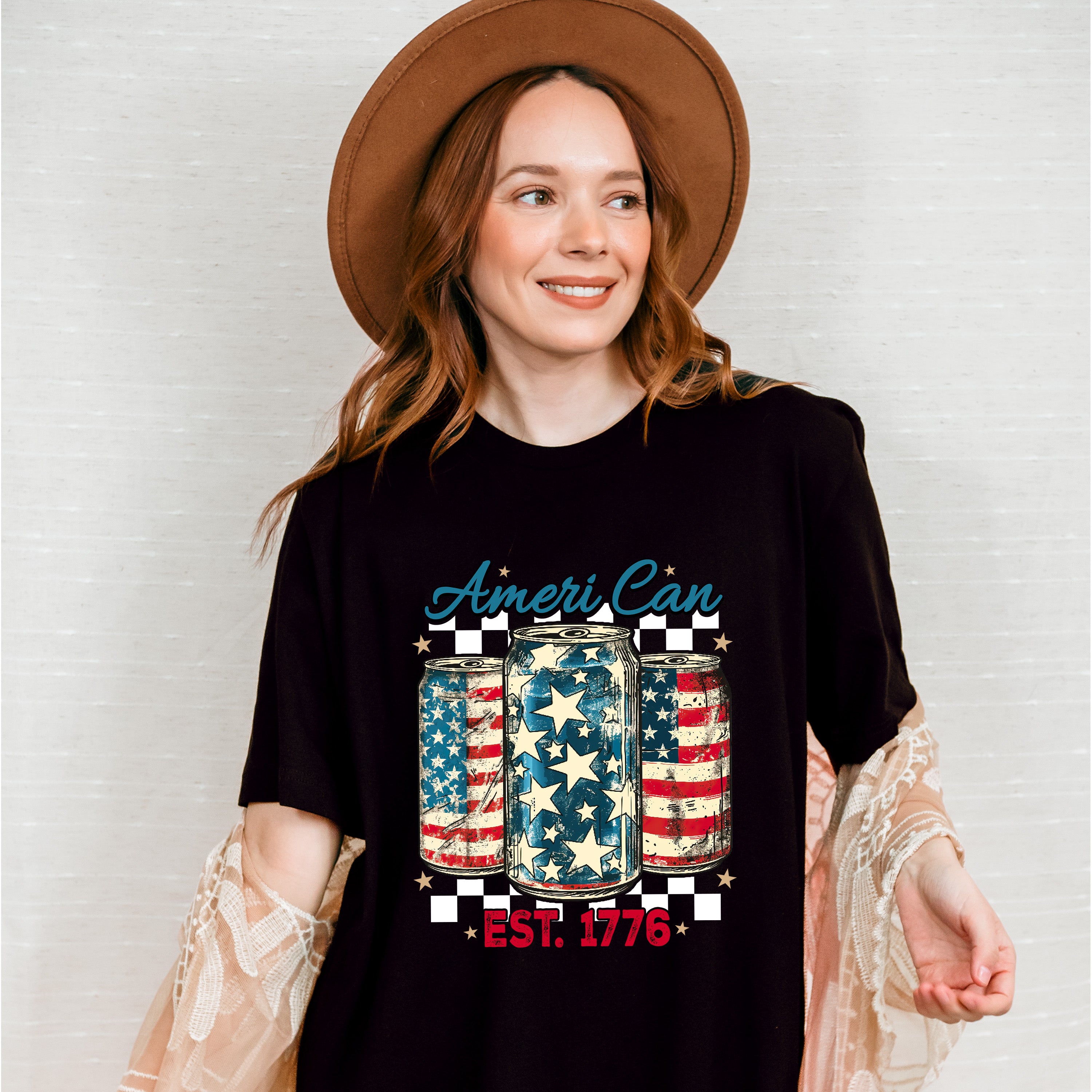 Ameri Can EST 1776 - 4th Of July Unisex Crewneck T-Shirt Sweatshirt Hoodie