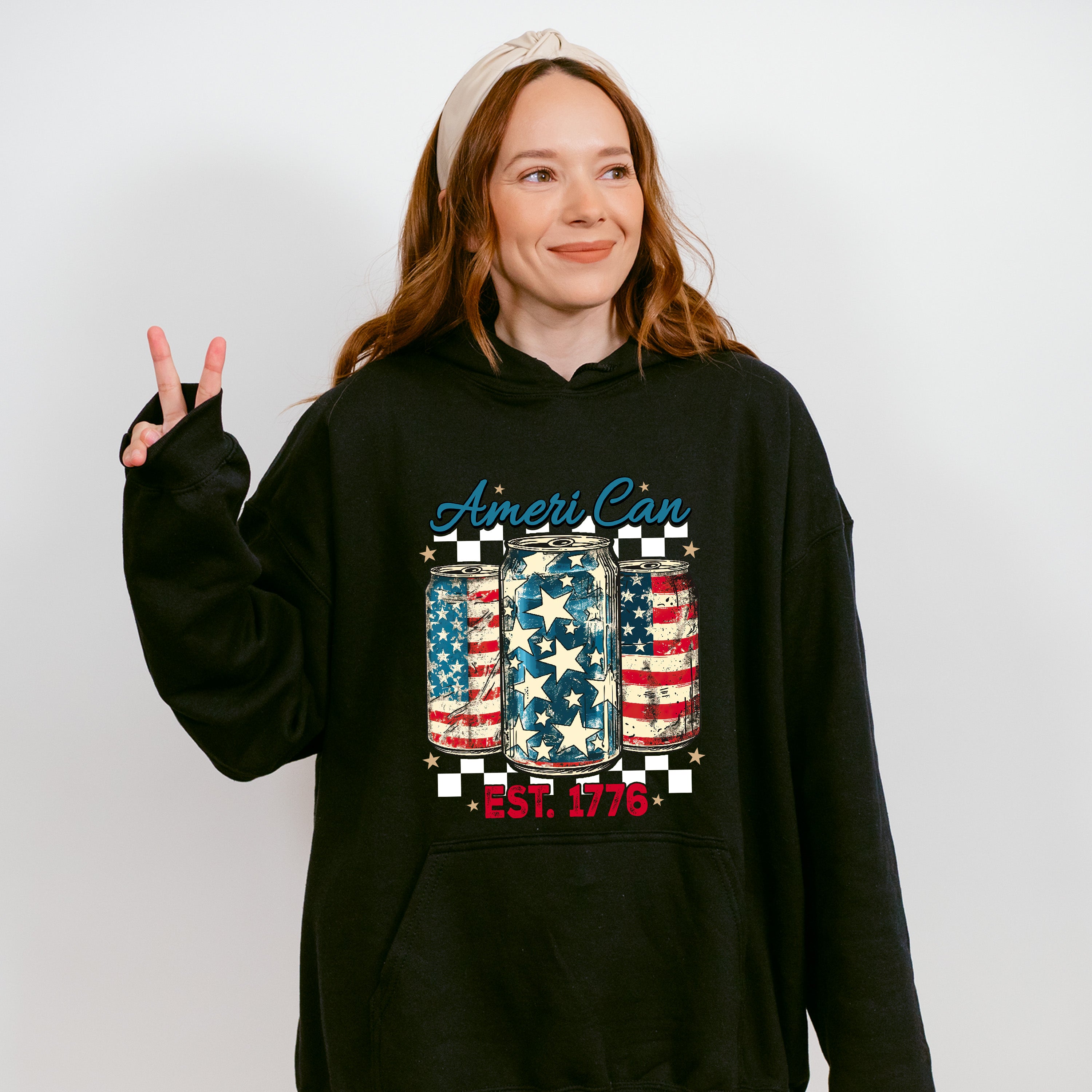 Ameri Can EST 1776 - 4th Of July Unisex Crewneck T-Shirt Sweatshirt Hoodie