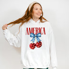 America Cherries Blue Ribbon - 4th Of July Unisex Crewneck T-Shirt Sweatshirt Hoodie