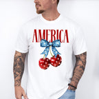 America Cherries Blue Ribbon - 4th Of July Unisex Crewneck T-Shirt Sweatshirt Hoodie