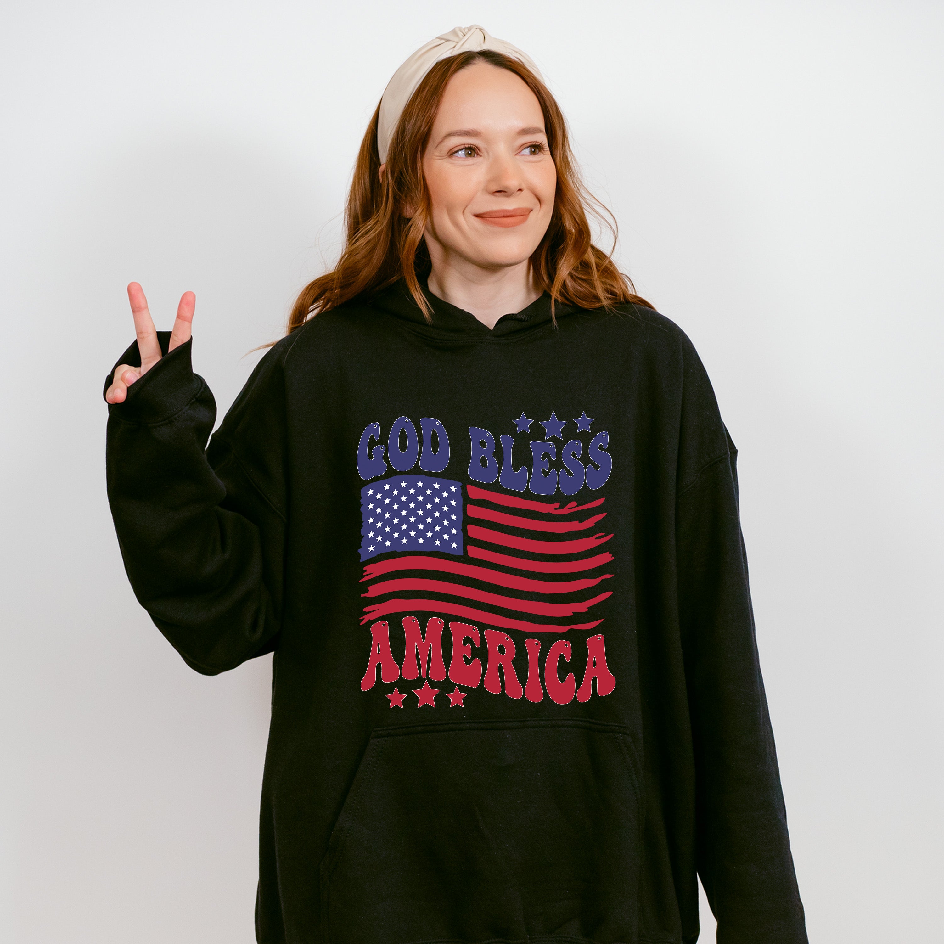 God Bless America US Flag - 4th Of July Unisex Crewneck T-Shirt Sweatshirt Hoodie
