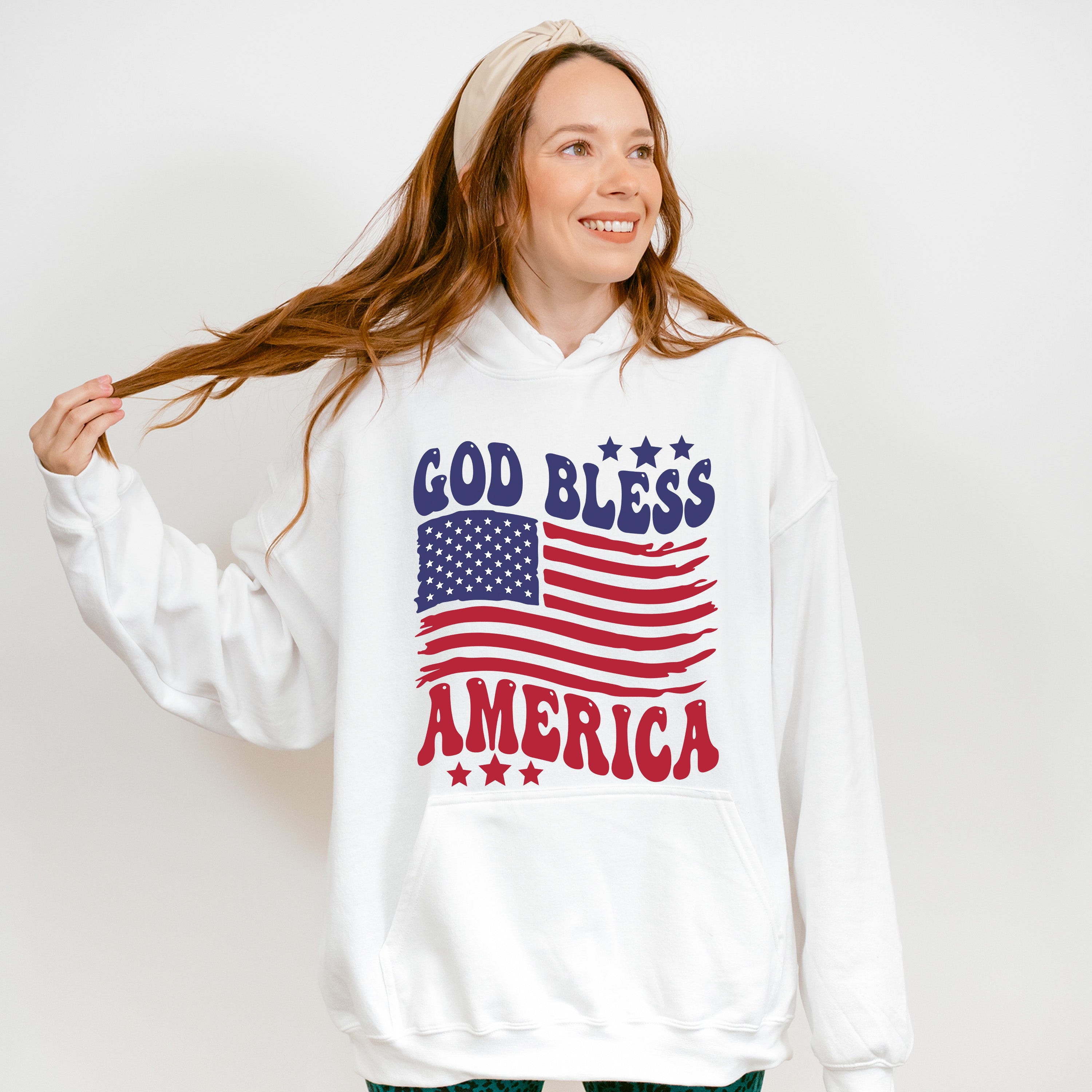 God Bless America US Flag - 4th Of July Unisex Crewneck T-Shirt Sweatshirt Hoodie