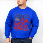 God Bless America US Flag - 4th Of July Unisex Crewneck T-Shirt Sweatshirt Hoodie