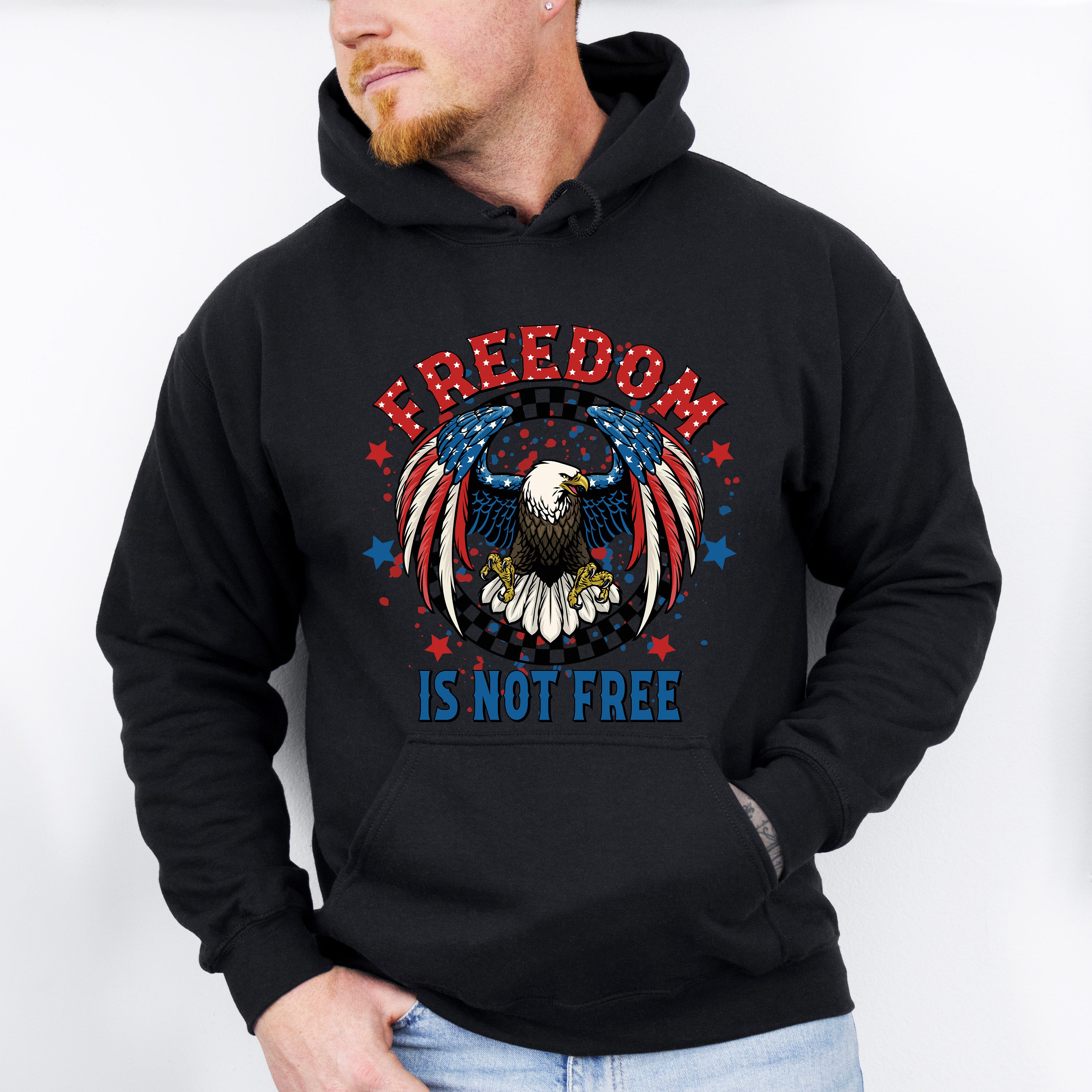 Freedom Is Not Free Hawk Design - 4th Of July Unisex Crewneck T-Shirt Sweatshirt Hoodie