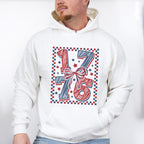 1776 Red And Blue Checkers And Stars - 4th Of July Unisex Crewneck T-Shirt Sweatshirt Hoodie