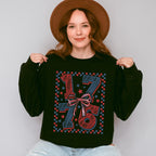 1776 Red And Blue Checkers And Stars - 4th Of July Unisex Crewneck T-Shirt Sweatshirt Hoodie