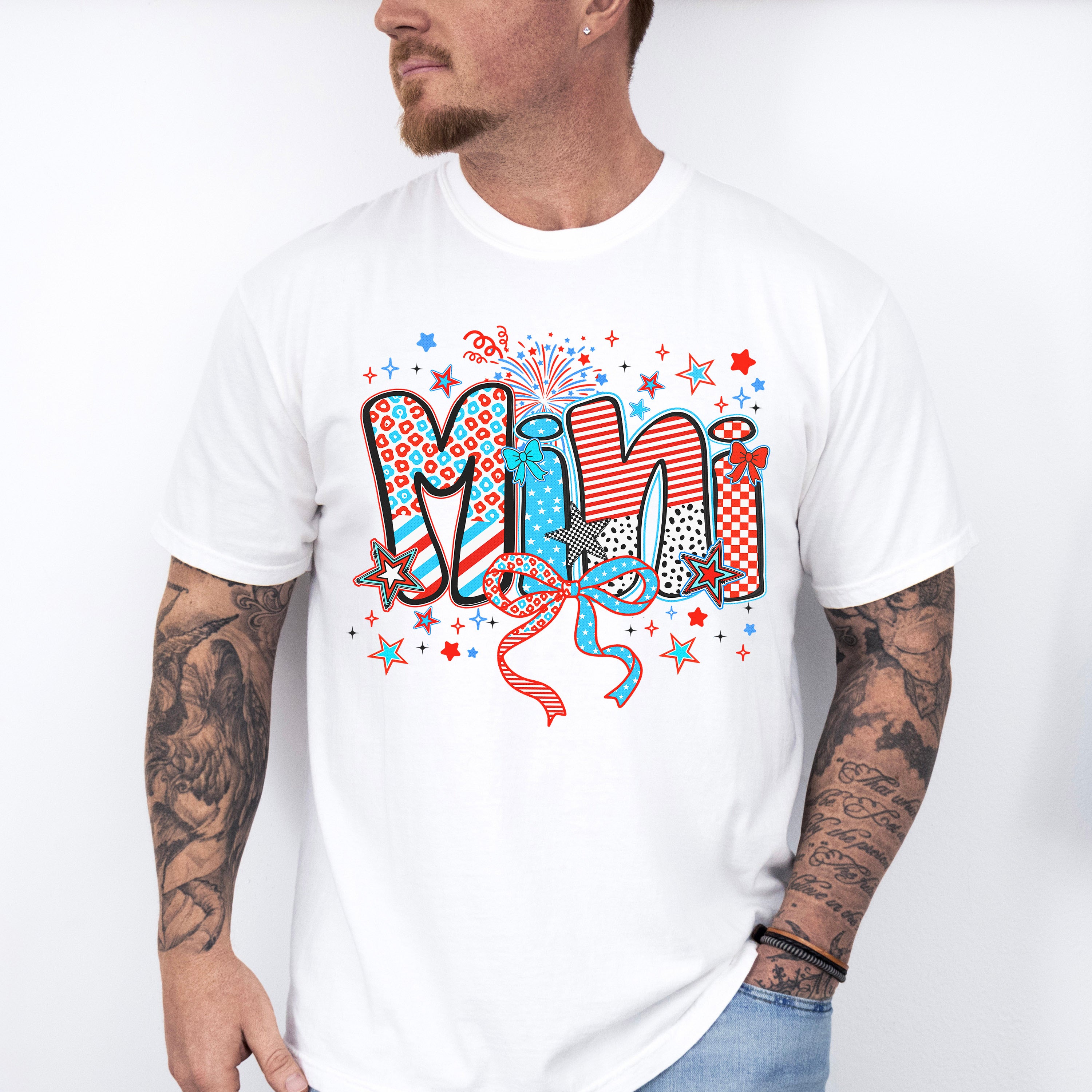 Mini Ribbons, Stars And Fireworks - 4th Of July Unisex Crewneck T-Shirt Sweatshirt Hoodie