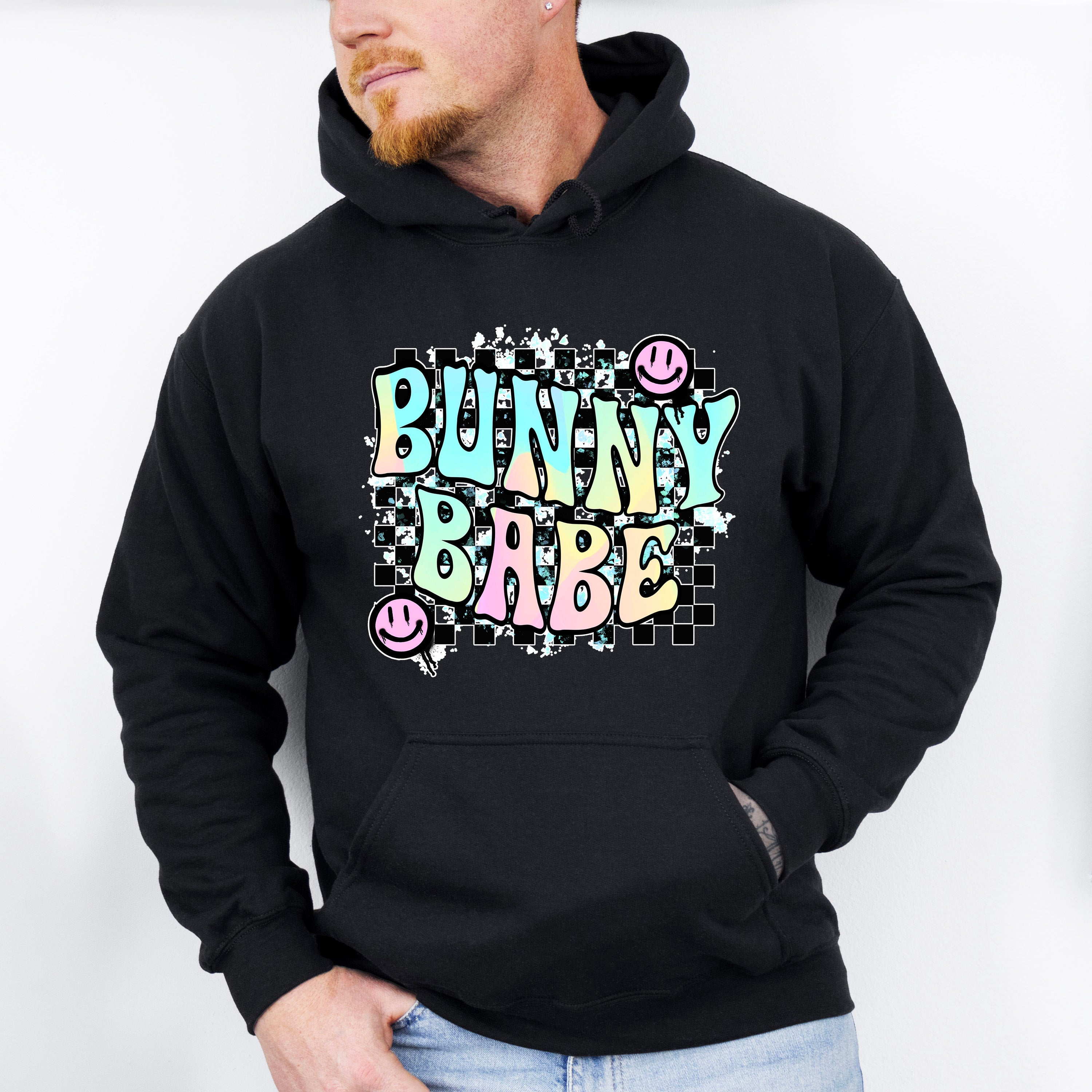 Bunny Babe Smiley - Easter Day Unisex Crewneck T-Shirt Sweatshirt Hoodie