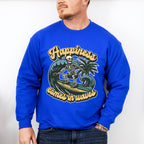 Happiness Comes In Waves Design - Surfing Theme Unisex Crewneck T-Shirt Sweatshirt Hoodie