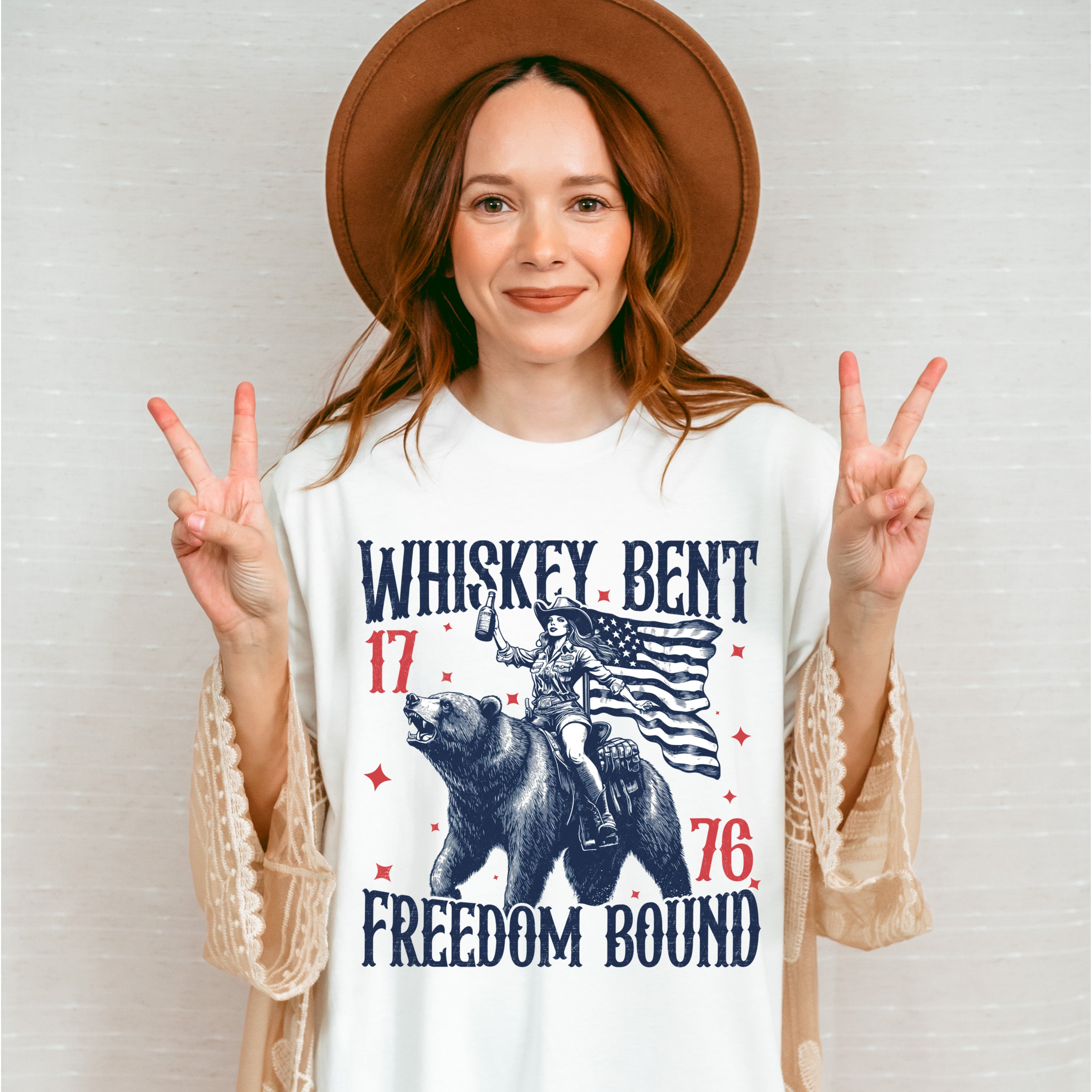 Whiskey Bent Freedom Bound - 4th Of July Unisex Crewneck T-Shirt Sweatshirt Hoodie
