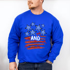 Stars And Stripes Red & Blue - 4th Of July Unisex Crewneck T-Shirt Sweatshirt Hoodie