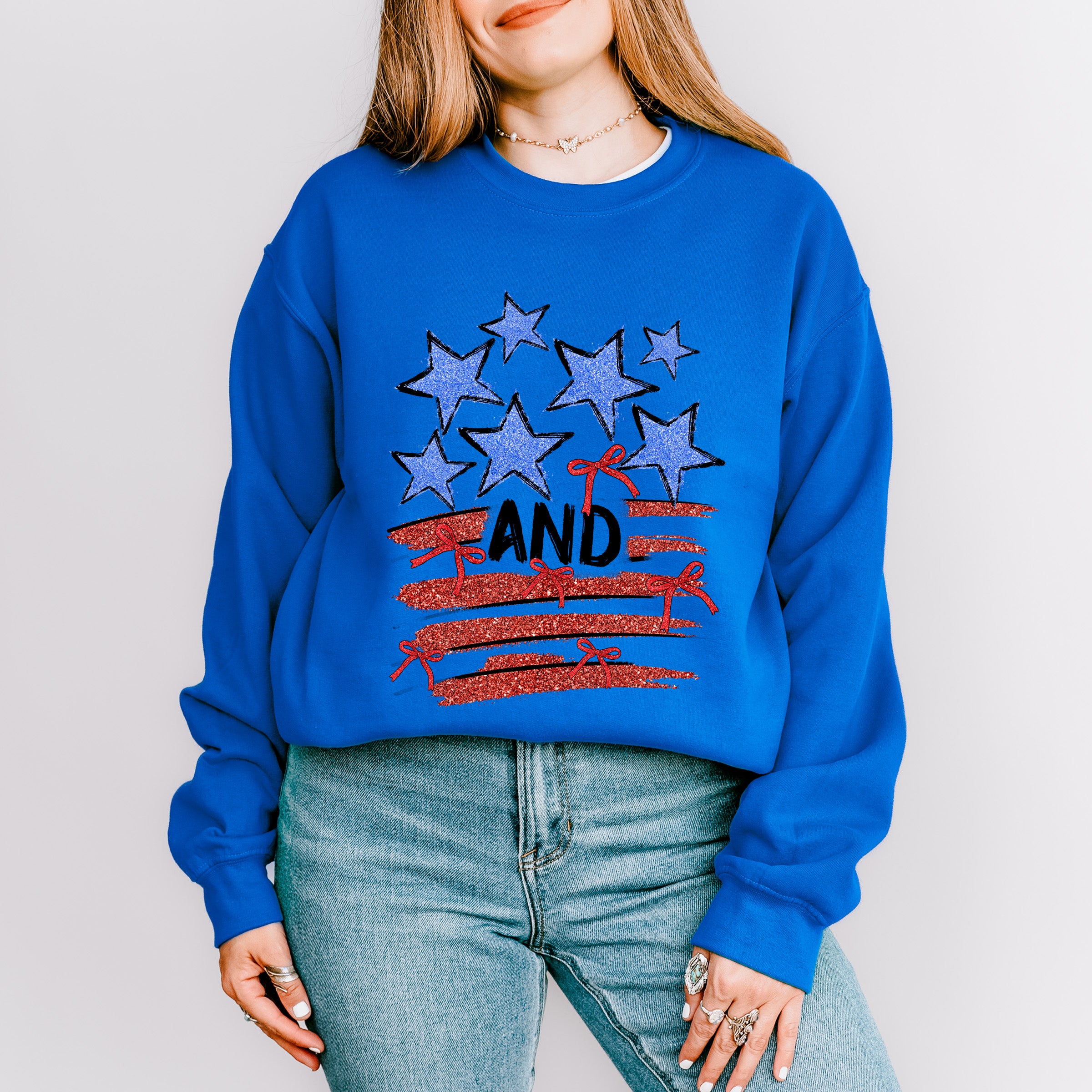 Stars And Stripes Red &amp; Blue - 4th Of July Unisex Crewneck T-Shirt Sweatshirt Hoodie